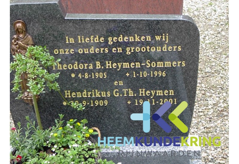 Grafstenen kerkhof Herwen Coll. HKR (38) Th.B. Heymen-Sommers & H.G.Th. Heymen